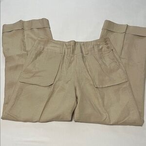 Larry Levine Tan Linen Blend Trousers
